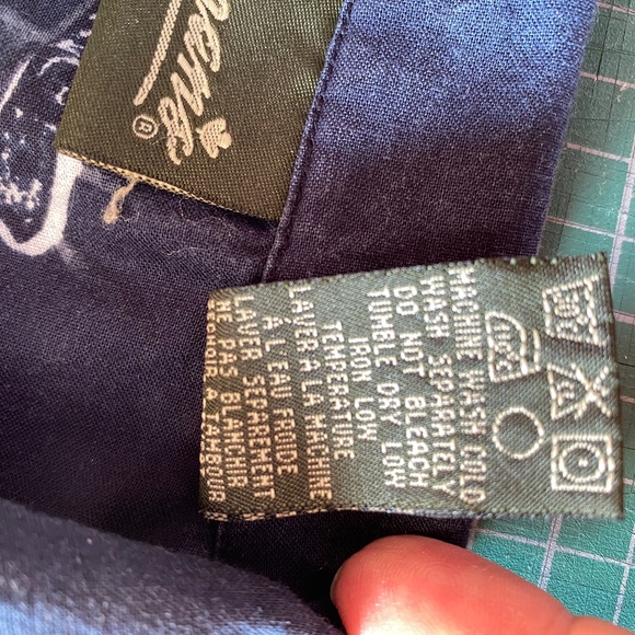 Penman's Hawaiian shirt: Short sleeve, button down  M. 100% Cotton, navy, white. - Picture 6 of 6